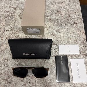 Michael Kors Men's Black and Gold Aviator Sunglasses